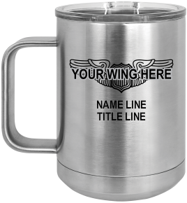 Option 1: Laser Wing and Text on One Side - Handle Left
